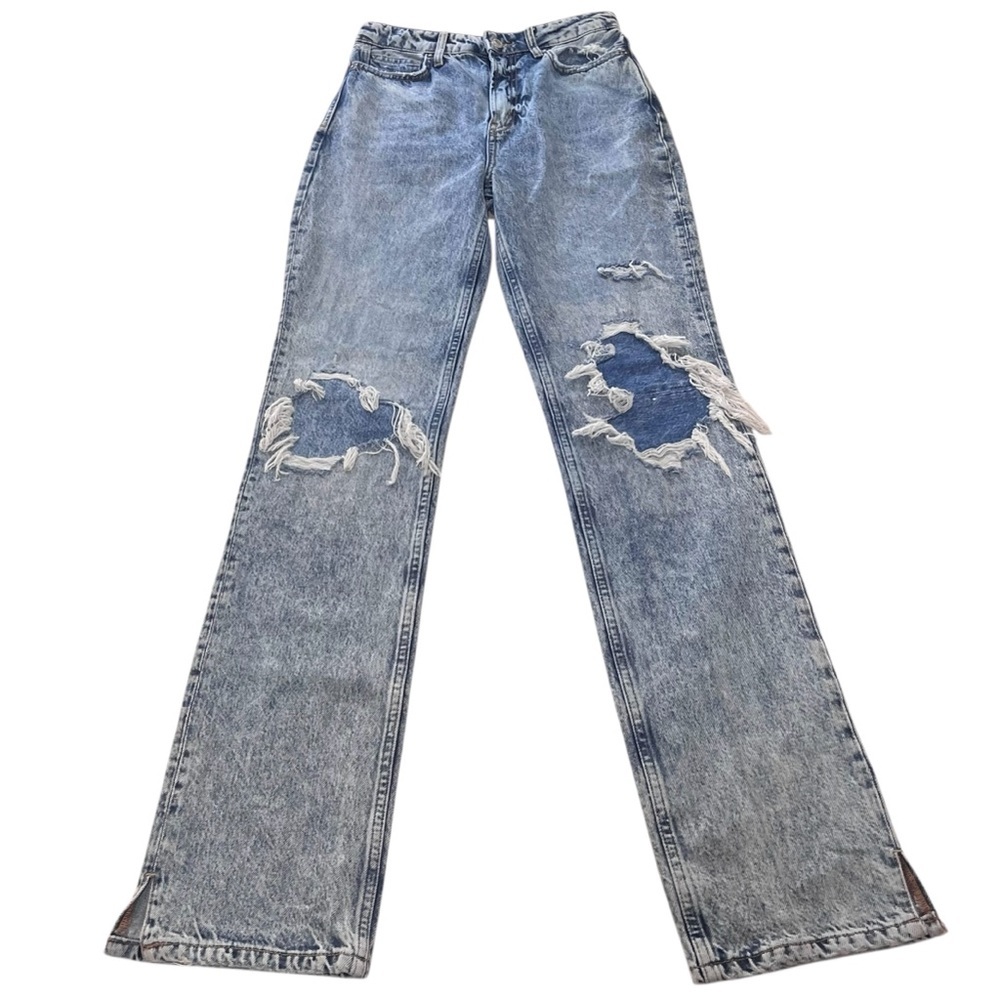 Free People We the Free My Own Lane High Rise Ripped Straight‎ Leg Jeans Size 26
